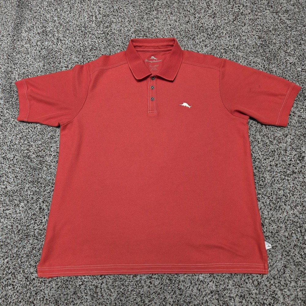 Tommy Bahama Men's Supima Cotton XL‎ Polo Shirt Coral/Orange